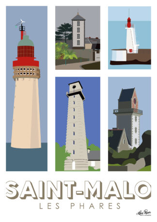 Affiche Saint-Malo Les phares