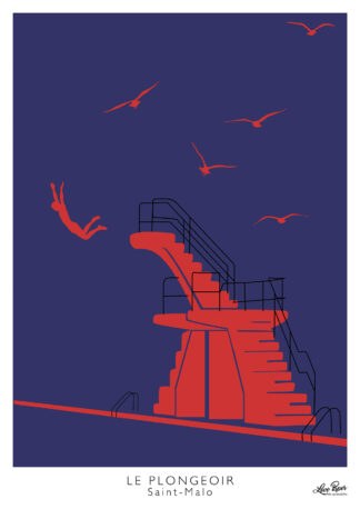 Affiche Saint-Malo Le plongeoir
