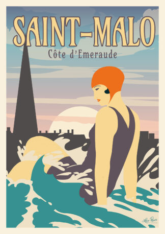 Affiche Saint-Malo La baigneuse